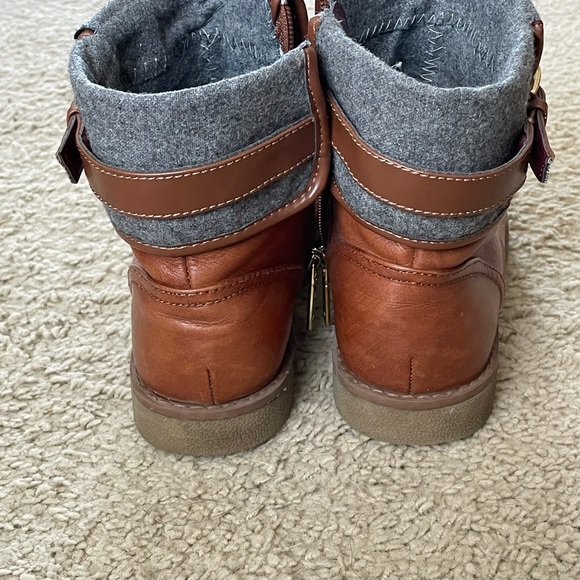 Cognac & gray wool Tommy Hilfiger boots size 7 - Picture 3 of 5
